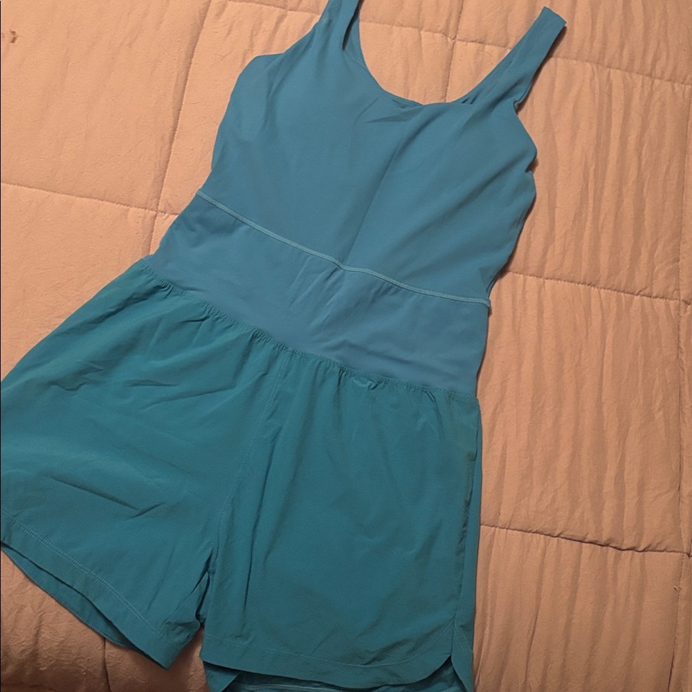 Mono B Light Blue Activewear Romper